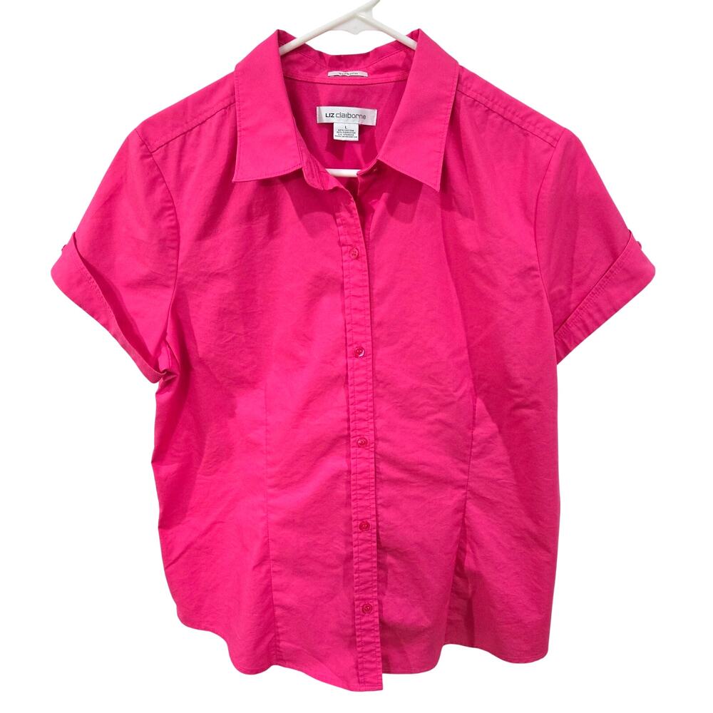 Liz Claiborne Sz Large Womens Hot Pink Top